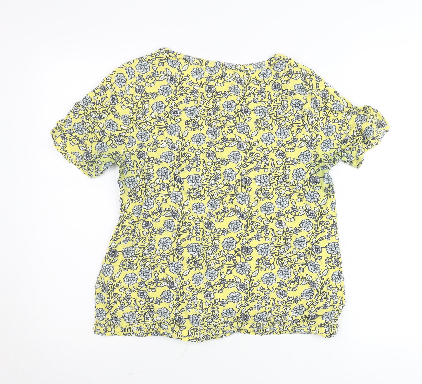 White Stuff Womens Yellow Floral Viscose Blouse Size 10