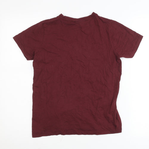 Harry Potter Boys Red T-Shirt 12-13 Years Short Sleeve Cotton Graphic