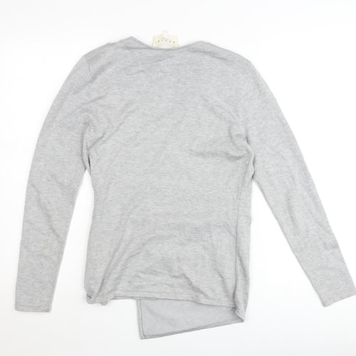 Damsel in a Dress Women’s Grey Wrap Jumper Size 10 V-Neck Slim Fit