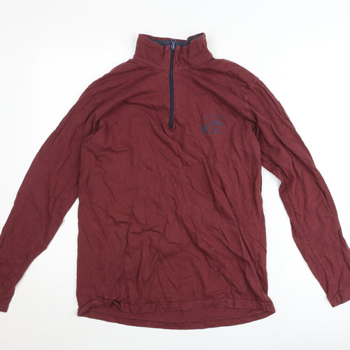 Atlas For Men Mens Red M 1/4 Zip Pullover Sweatshirt Outdoor Cotton