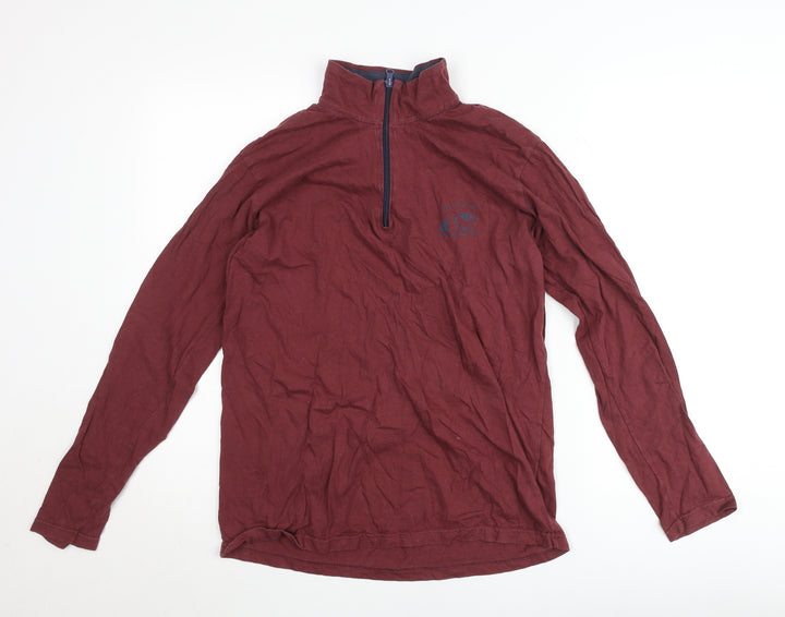 Atlas For Men Mens Red M 1/4 Zip Pullover Sweatshirt Outdoor Cotton
