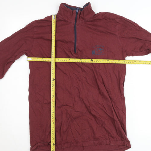 Atlas For Men Mens Red M 1/4 Zip Pullover Sweatshirt Outdoor Cotton
