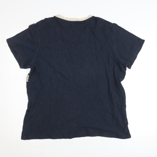 Selected Homme Men's Blue XL Striped Crew Neck Cotton T-Shirt