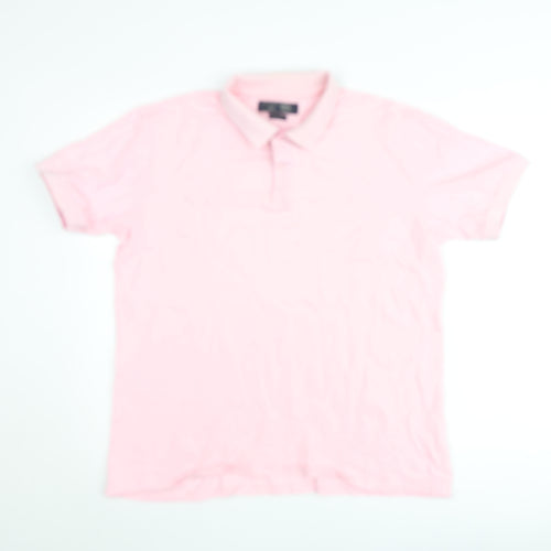 Paul Costelloe Men’s Pink Cotton Polo Shirt Regular Fit M