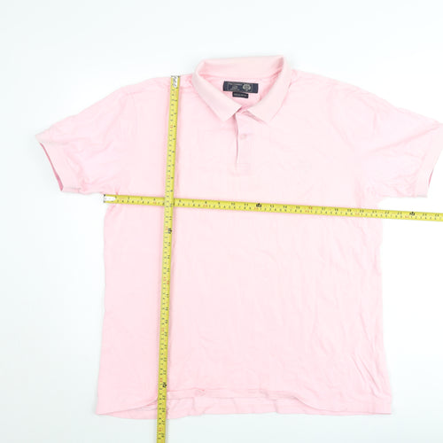 Paul Costelloe Men’s Pink Cotton Polo Shirt Regular Fit M