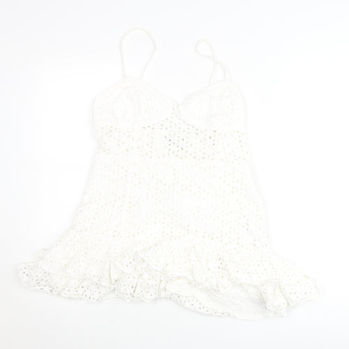 Zara Women White Lace Camisole Tank Top Size 12 Boho Summer