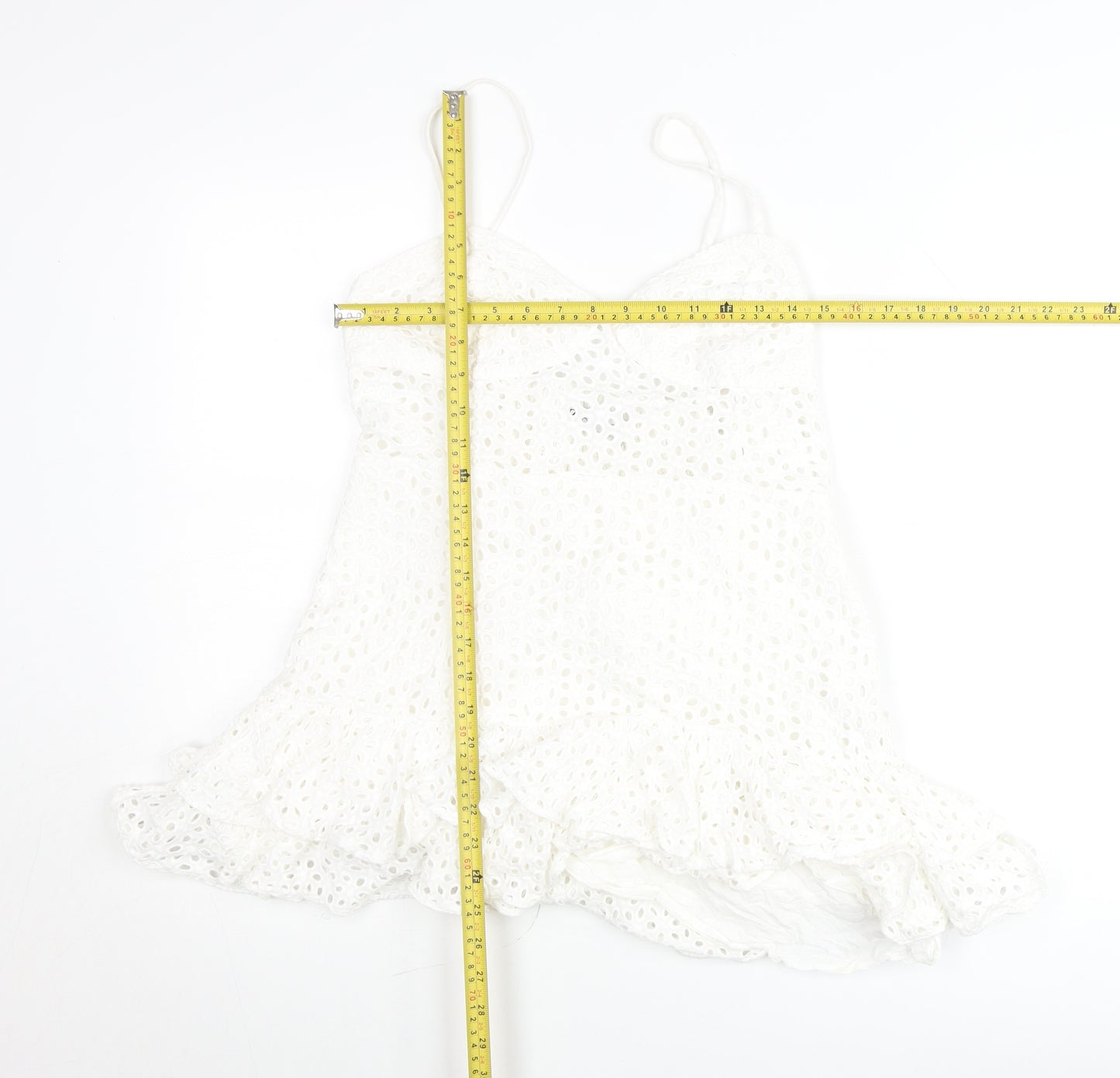 Zara Women White Lace Camisole Tank Top Size 12 Boho Summer