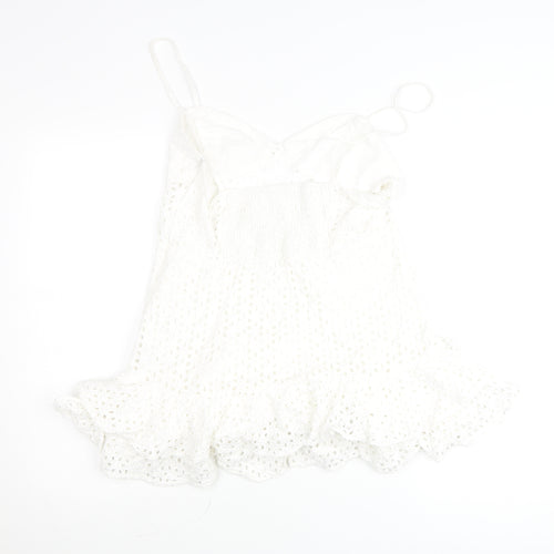 Zara Women White Lace Camisole Tank Top Size 12 Boho Summer