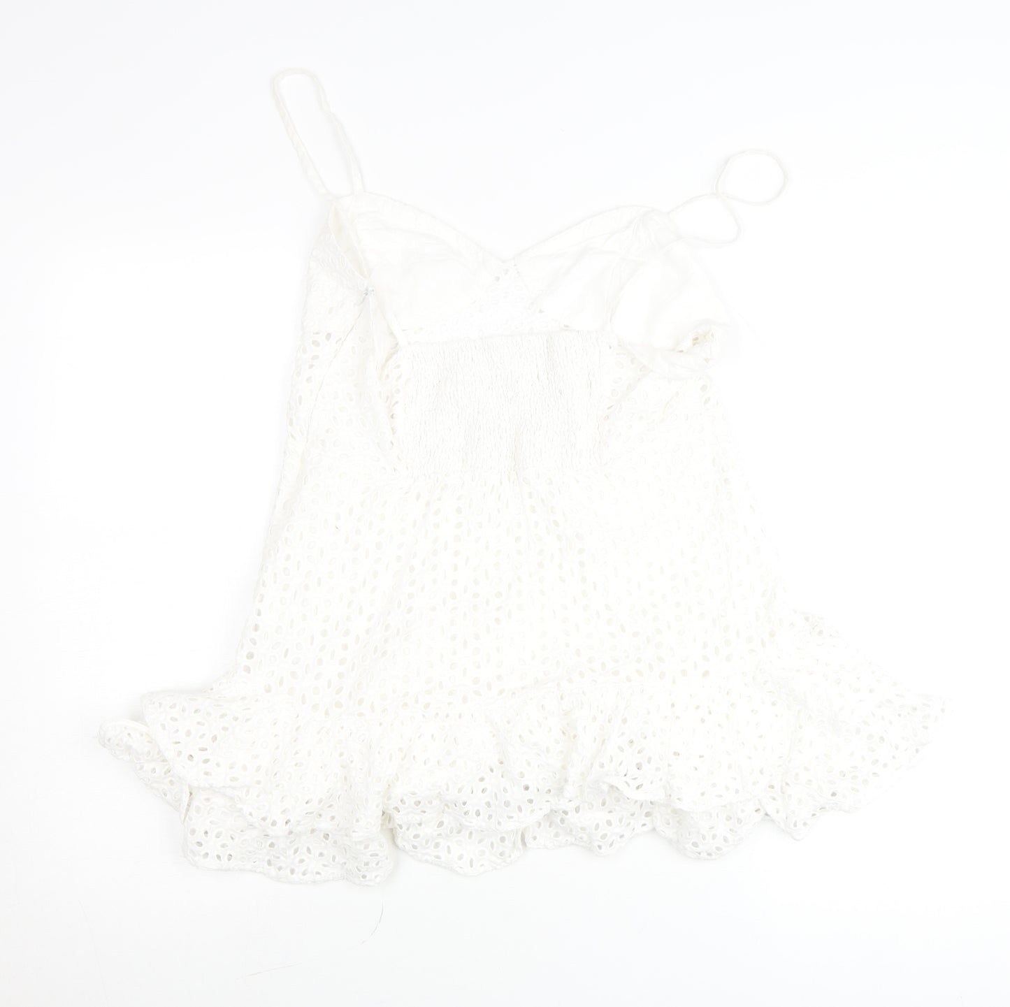Zara Women White Lace Camisole Tank Top Size 12 Boho Summer