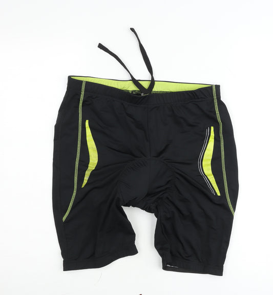 Crivit Sports Men’s Black Biker Cycling Shorts L Moisture Wicking