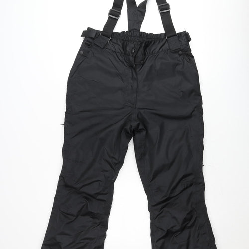 Trespass Teens Black Snow Pants Waterproof Windproof Size 12 Slim
