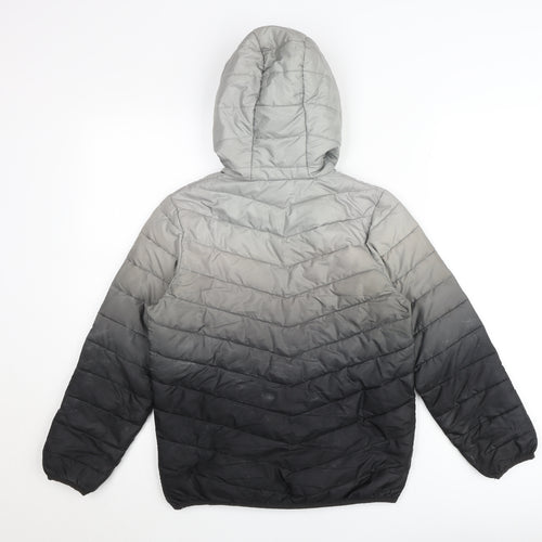 Ellesse Boys Grey Black Ombre Puffer Jacket Hooded Coat 10-11 Years