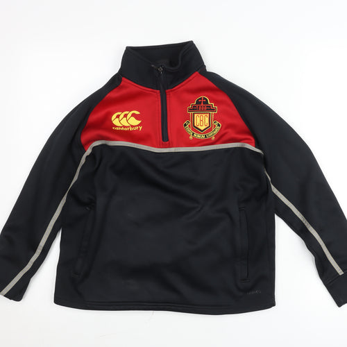 Canterbury Boys Black Red 12 Years Track Jacket Rugby Sports Top