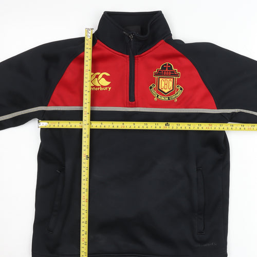 Canterbury Boys Black Red 12 Years Track Jacket Rugby Sports Top