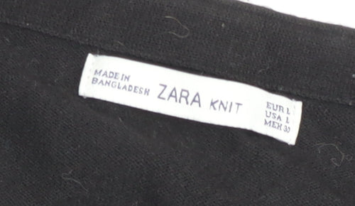 Zara Women’s Black Long Sleeve Open Knit Cardigan L
