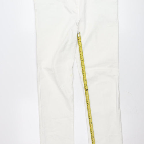 Gerard Womens White Straight Stretch Jeans Size 14