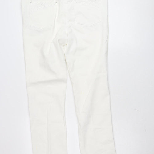 Gerard Womens White Straight Stretch Jeans Size 14