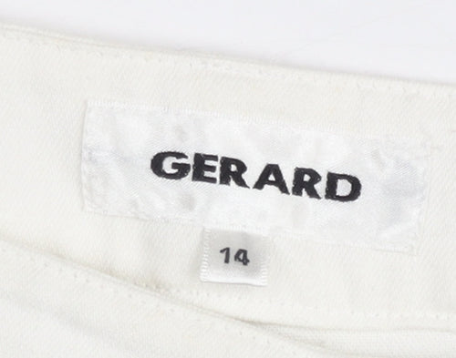 Gerard Womens White Straight Stretch Jeans Size 14