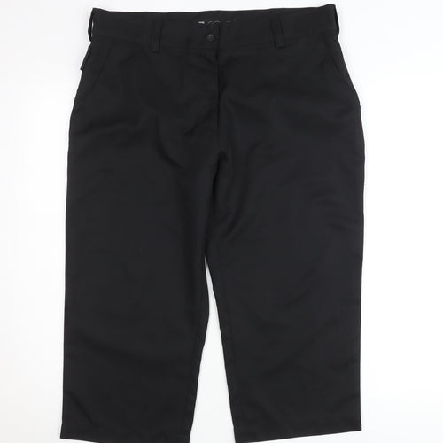 Golf Black Capri Trousers Unisex Adults Size 14 Polyester