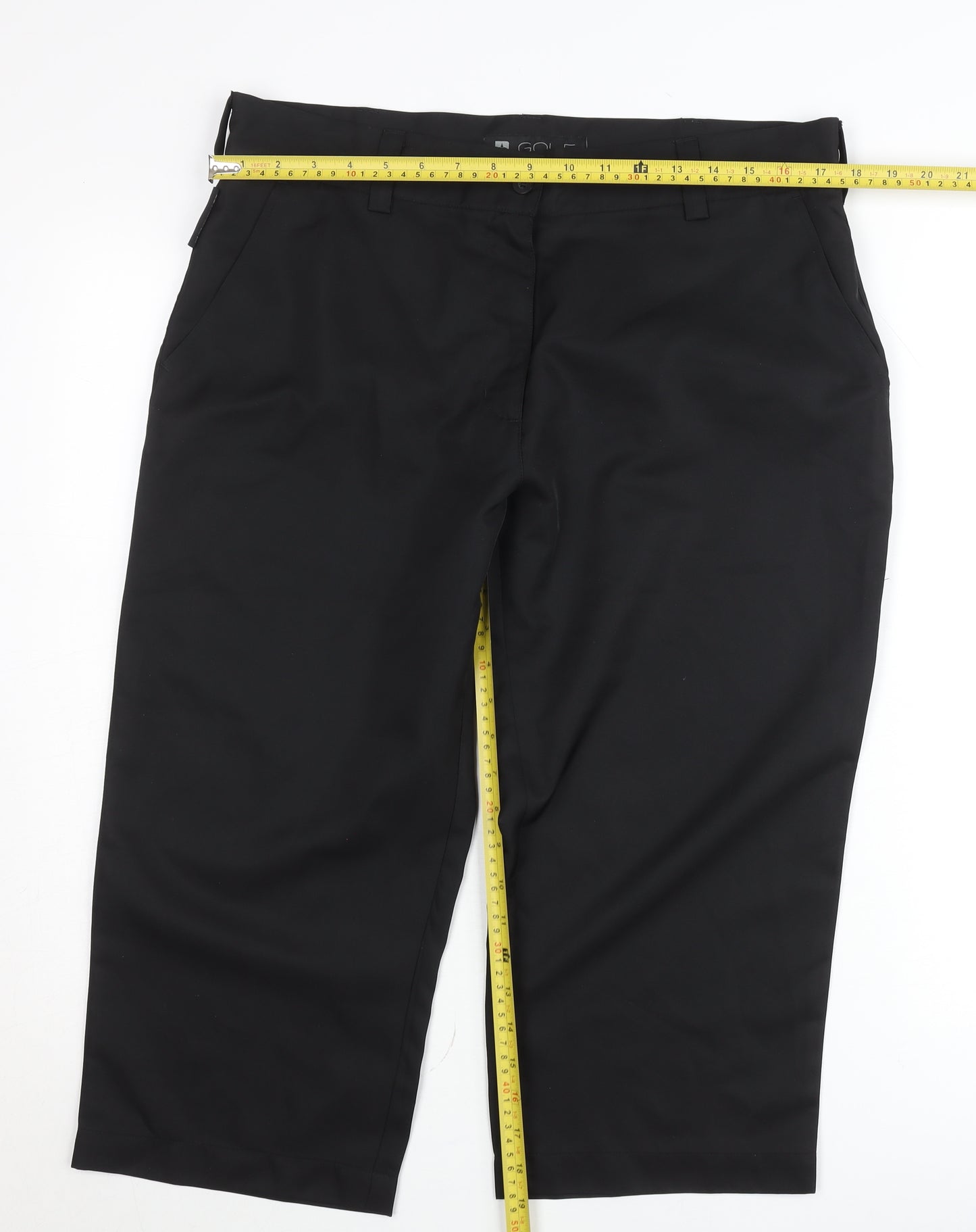 Golf Black Capri Trousers Unisex Adults Size 14 Polyester