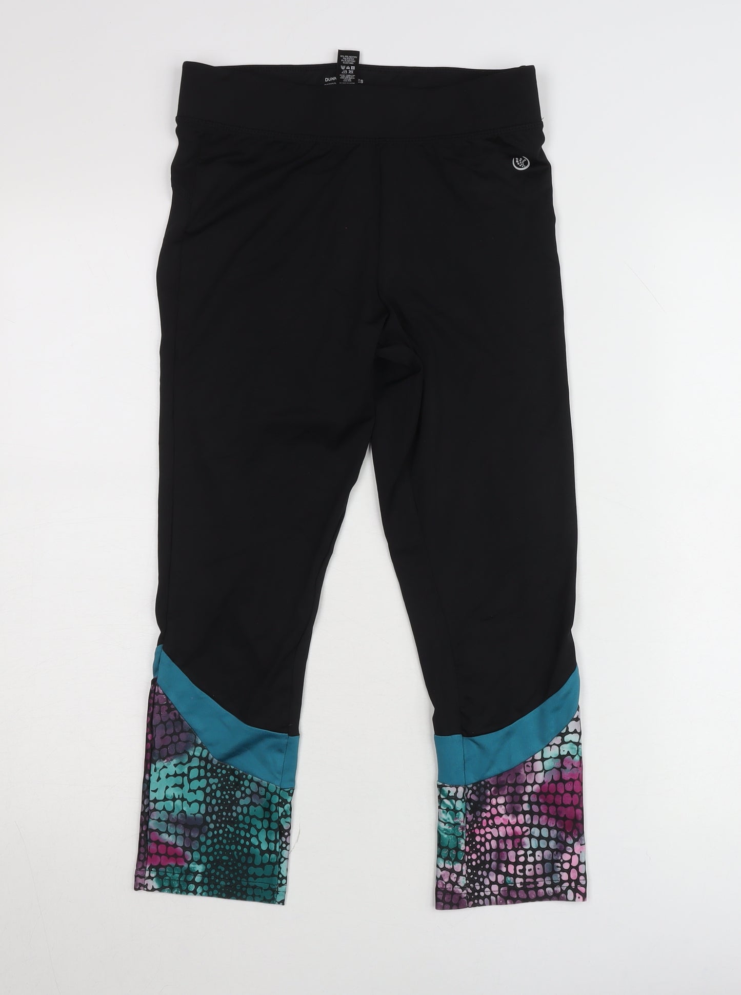 Dunnes Stores Women’s Black Multicolour Capri Leggings Size 8-10