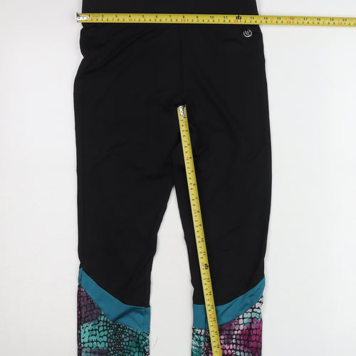 Dunnes Stores Women’s Black Multicolour Capri Leggings Size 8-10