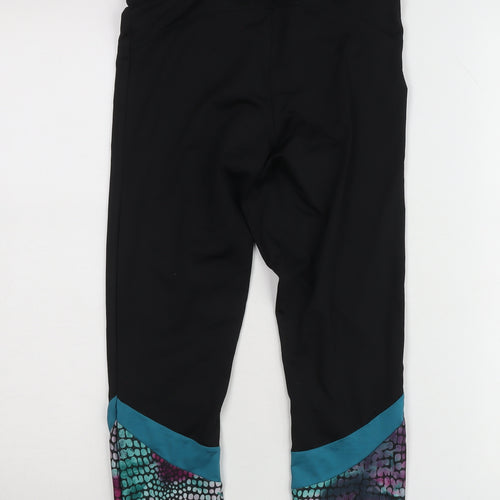 Dunnes Stores Women’s Black Multicolour Capri Leggings Size 8-10