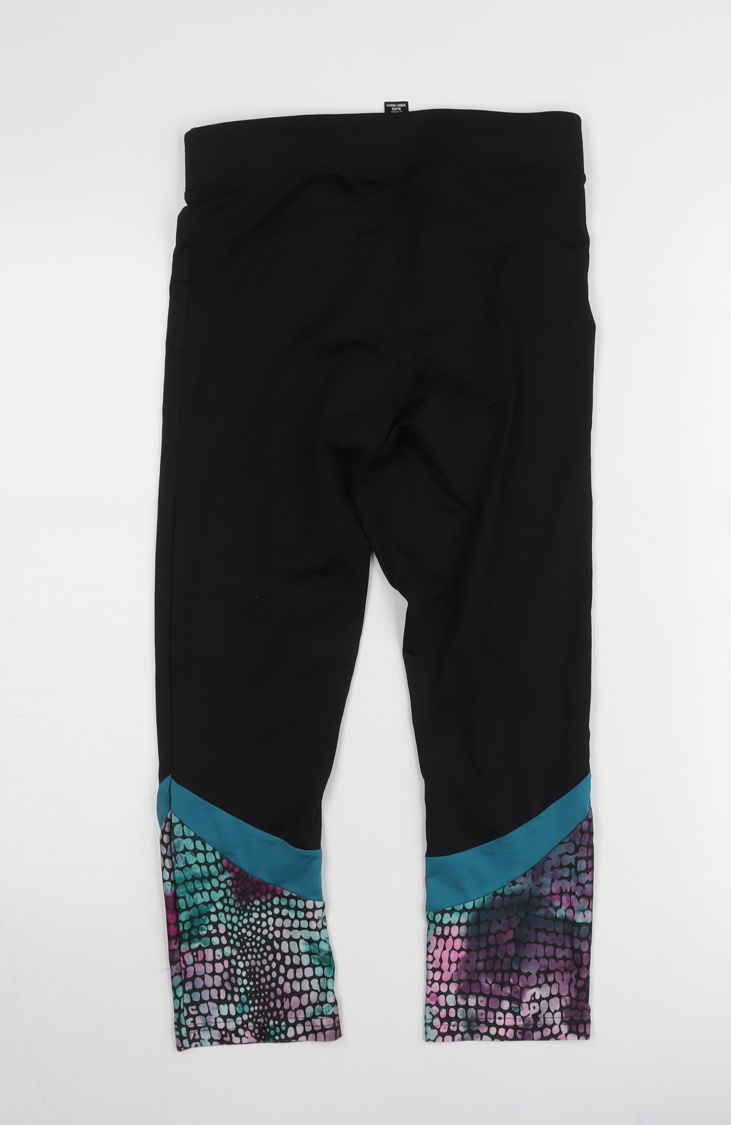 Dunnes Stores Women’s Black Multicolour Capri Leggings Size 8-10