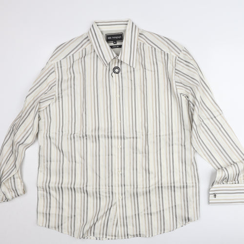 Marks and Spencer Women’s Multicoloured XL Cotton Silk Striped Button-Up Shirt
