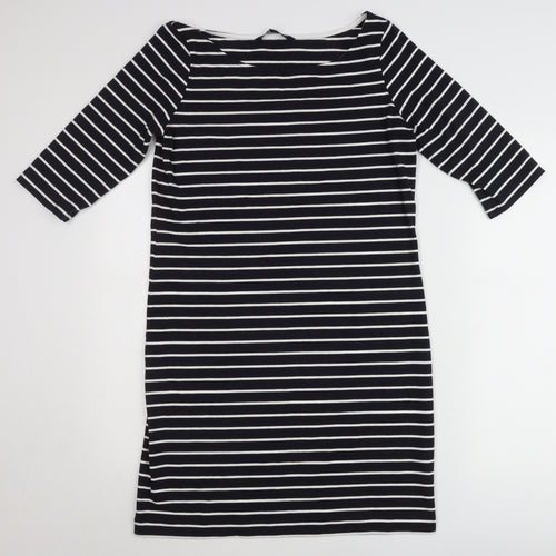 French Connection Women’s Black White Striped Shift Dress Size 14