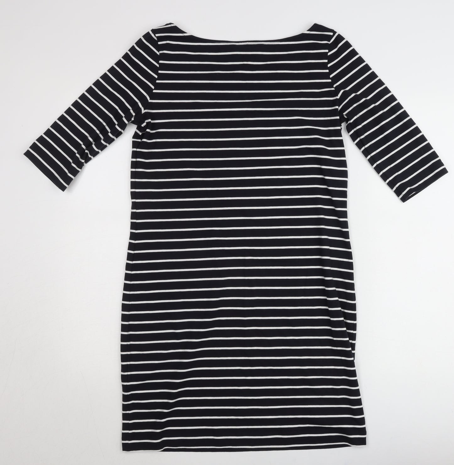 French Connection Women’s Black White Striped Shift Dress Size 14