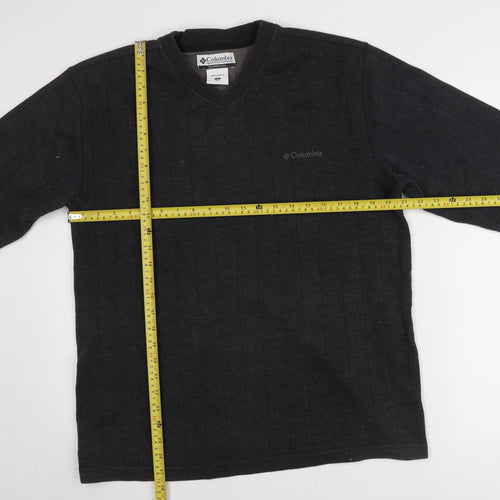 Columbia Men's Black Pullover Jumper M V-Neck Cotton Blend