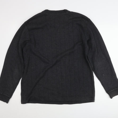 Columbia Men's Black Pullover Jumper M V-Neck Cotton Blend