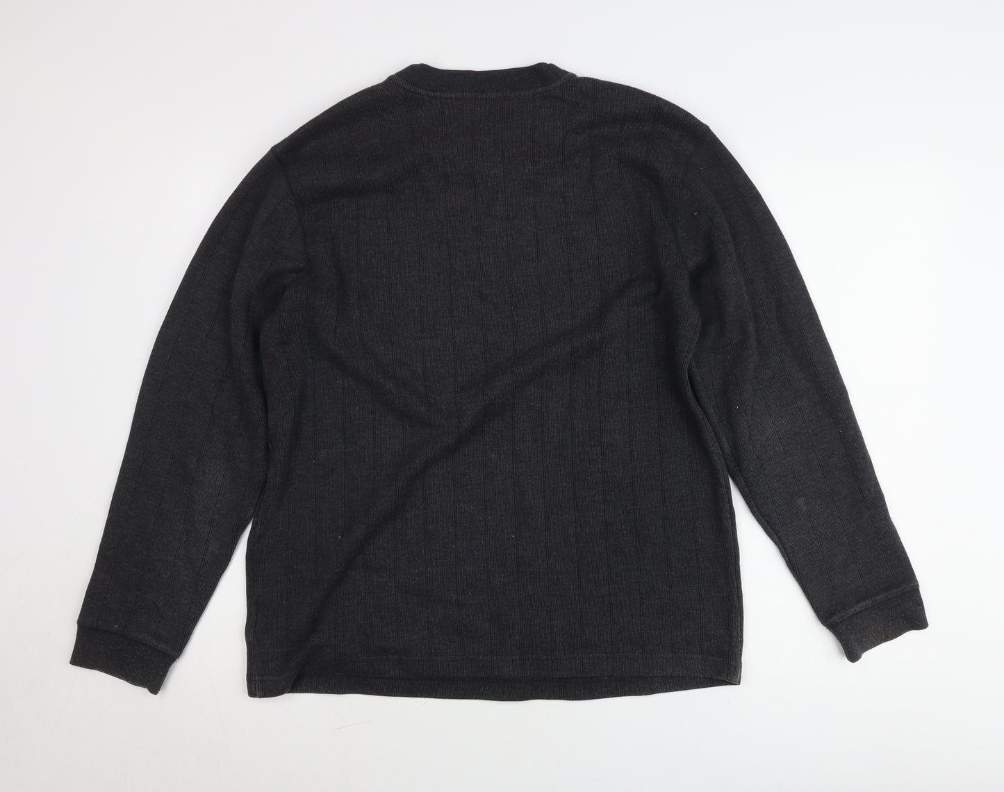 Columbia Men's Black Pullover Jumper M V-Neck Cotton Blend