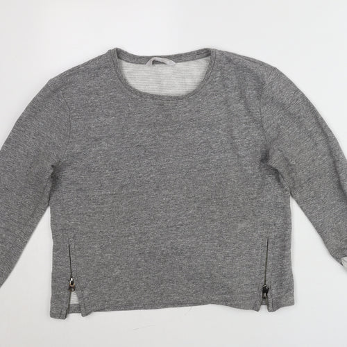 Red Herring Women’s Grey Round Neck Pullover Jumper Size 8 Zip Detail