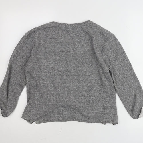 Red Herring Women’s Grey Round Neck Pullover Jumper Size 8 Zip Detail