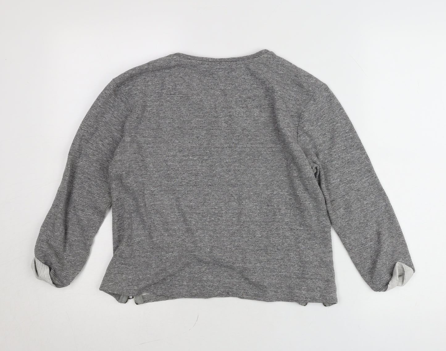 Red Herring Women’s Grey Round Neck Pullover Jumper Size 8 Zip Detail