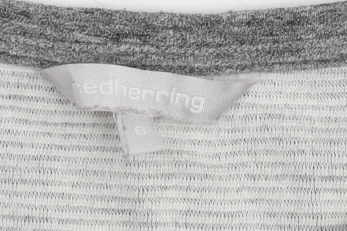 Red Herring Women’s Grey Round Neck Pullover Jumper Size 8 Zip Detail