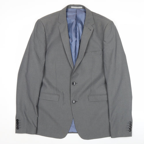 Burton Menswear London Men's Grey Slim Fit 40L Suit Jacket