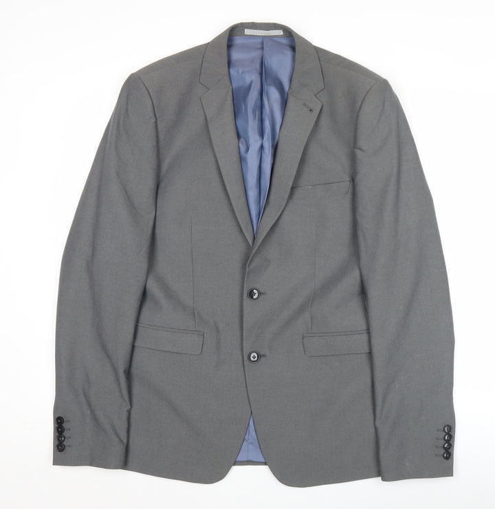 Burton Menswear London Men's Grey Slim Fit 40L Suit Jacket