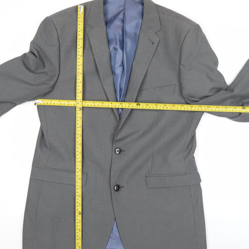 Burton Menswear London Men's Grey Slim Fit 40L Suit Jacket