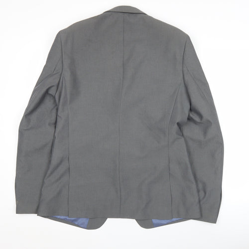 Burton Menswear London Men's Grey Slim Fit 40L Suit Jacket