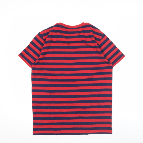 Diesel Boys Red Striped Short Sleeve Cotton T-Shirt Age 13