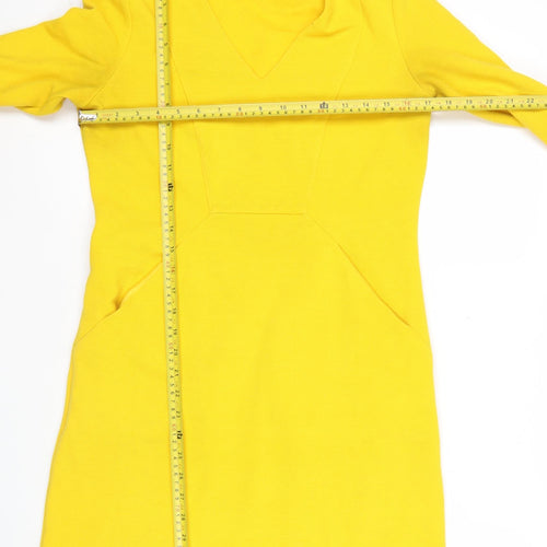 Boden Women’s Yellow Sheath Dress Size 10 V-Neck 3/4 Sleeve