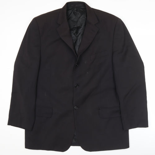 Pierre Cardin Men’s Black 42R Suit Jacket Notch Lapel Classic