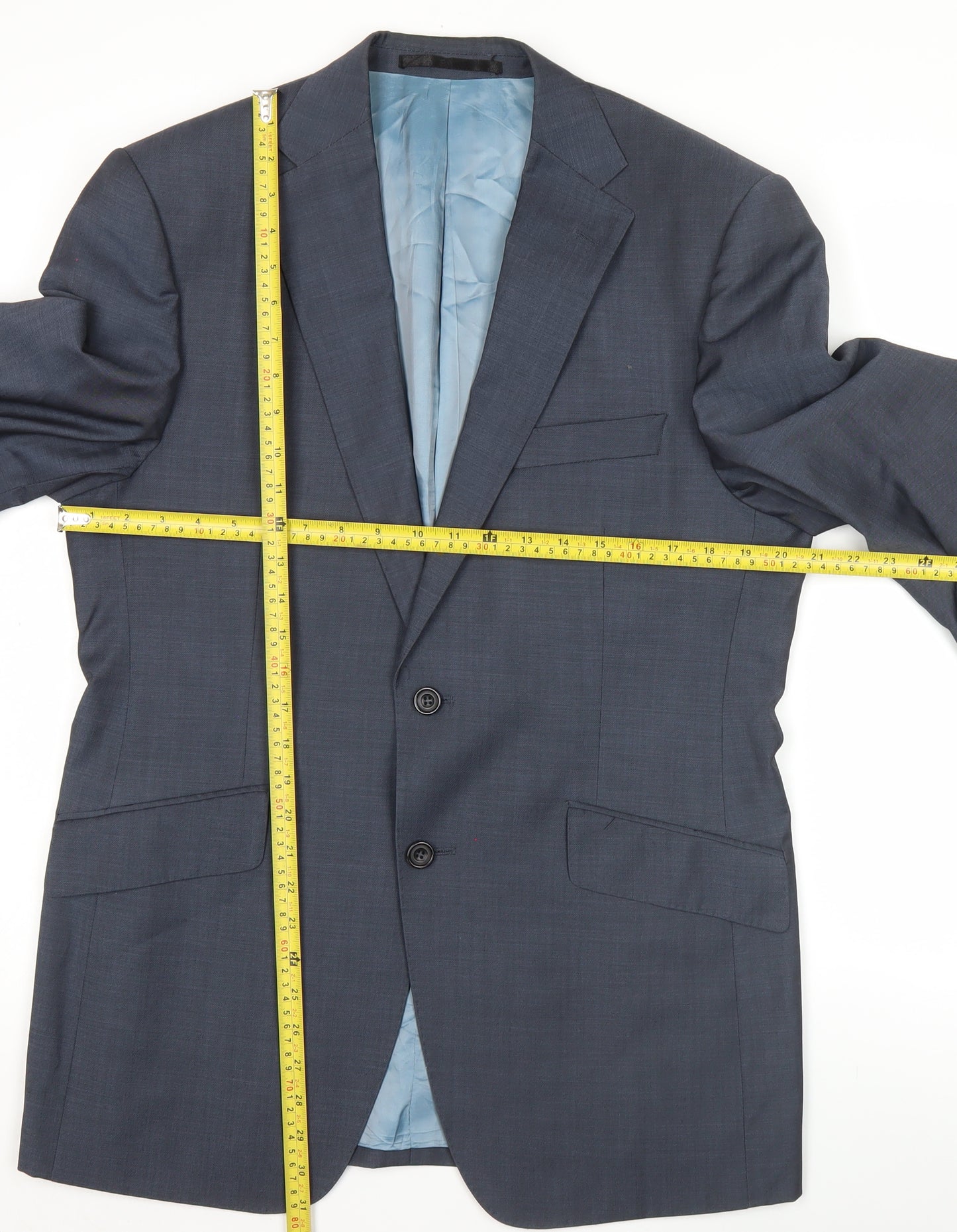Marks & Spencer Men’s Blue Wool Blazer Jacket 40 Chest Medium