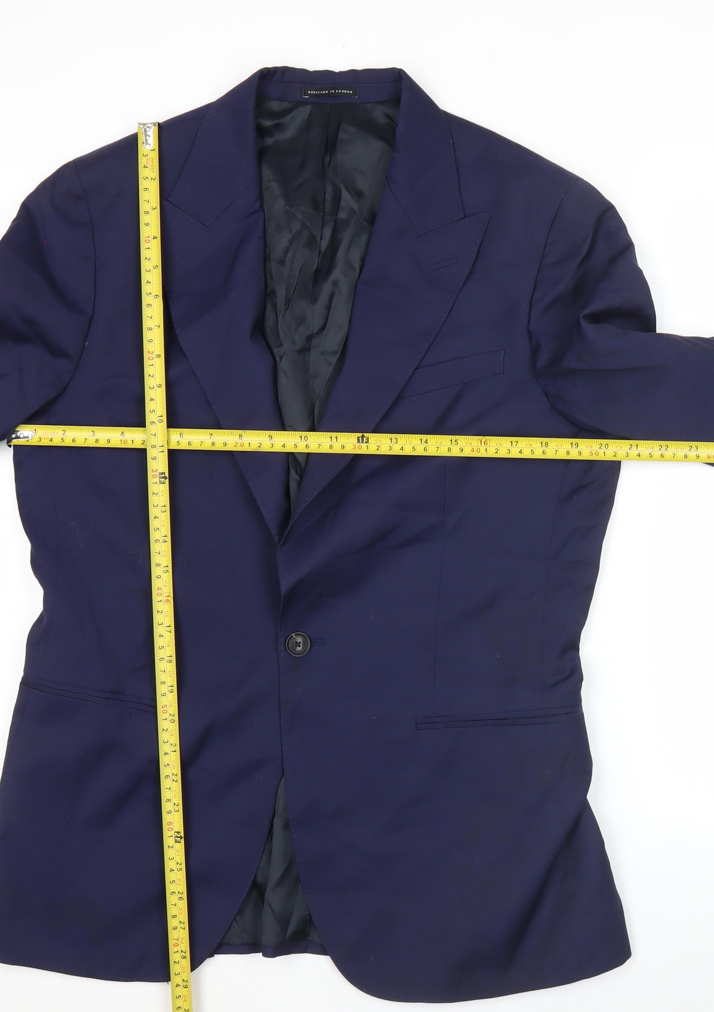 Reiss Men’s Blue Wool Slim Fit Blazer Jacket 40 Chest