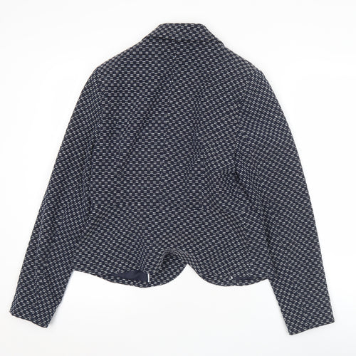 Tu Women’s Blue Size 12 Geometric Blazer Jacket Workwear
