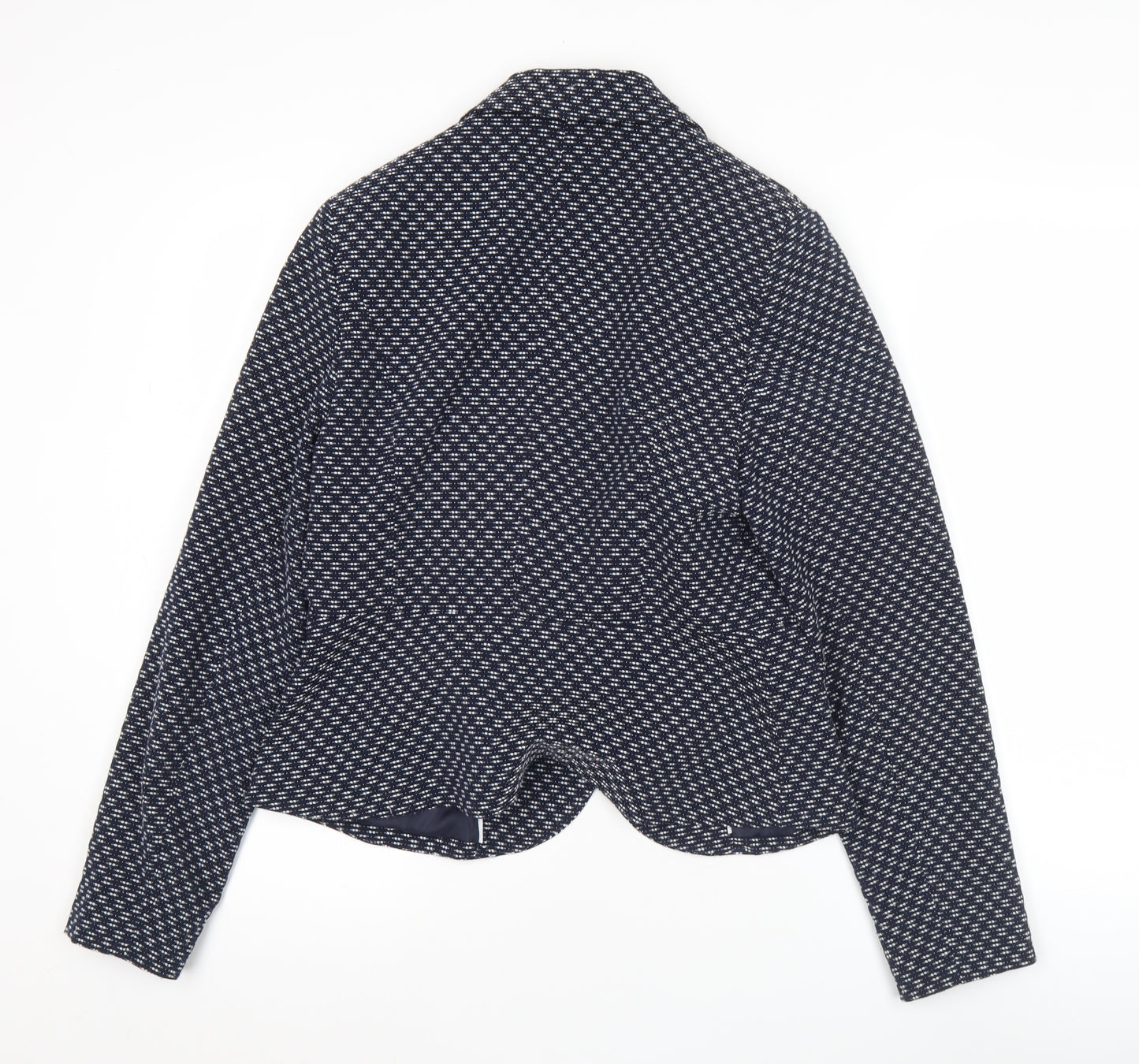 Tu Women’s Blue Size 12 Geometric Blazer Jacket Workwear
