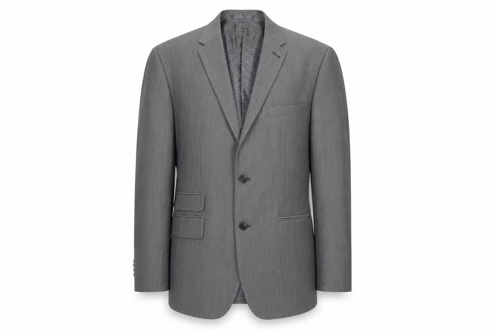 Front view of Aspen & Court Men’s Grey Blazer Jacket 44 Chest Classic Formal